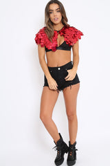 Red Big Disc Sequin Cape - Lizzie-Tops