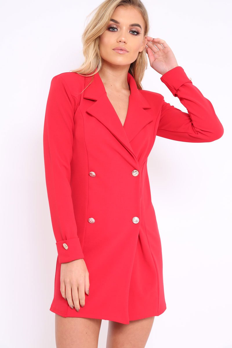Red Blazer Dress - Maura-Dresses