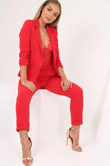 Red Blazer and Trousers Co-Ord - Rossie-Co-ords