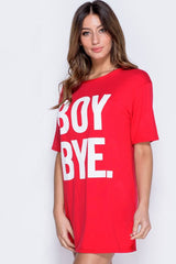 Red Boy Bye Slogan T-shirt - Leela-T-shirt