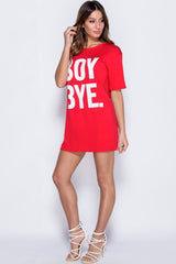 Red Boy Bye Slogan T-shirt - Leela-T-shirt