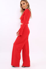 Red Button Detail Co-ord - Kendi-Co-ords