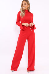 Red Button Detail Co-ord - Kendi-Co-ords