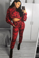 Red Camo Print Trousers - Lyza-Trousers