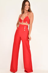 Red Chain Detail Bralet - Georgiana-Bralets