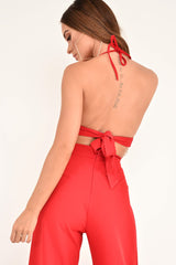 Red Chain Detail Bralet - Georgiana-Bralets