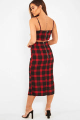 Red Check Bralet And Midi Skirt Co-ord - Caden-Co-ords
