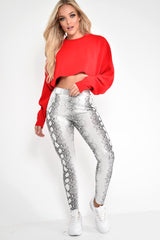 Red Cropped Batwing Jumper - Lizy-Crop Jumper