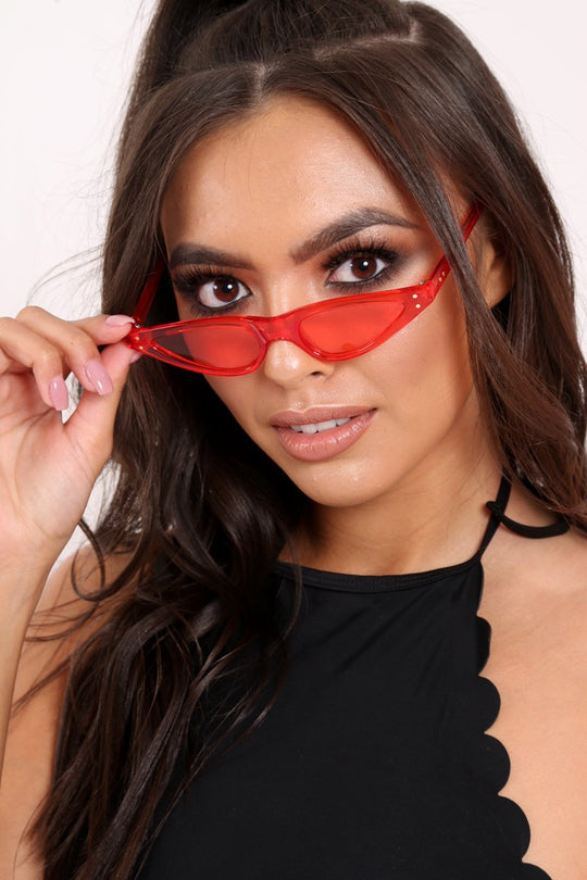 Red Extreme Cat Eye Sunglasses - Idy