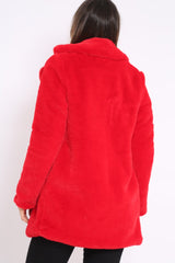 Red Faux Fur Coat - Kinleigh-Coats