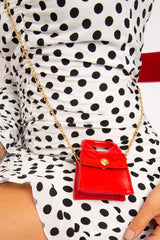 Red Faux Leather Micro Mini Bag - Cailee-Bags