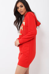 Red Femme Fatal Hooded Dress - Ivanna-Dresses