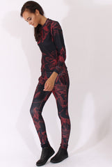 Red Floral Print Tracksuit - Aries-Tracksuits