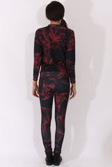 Red Floral Print Tracksuit - Aries-Tracksuits