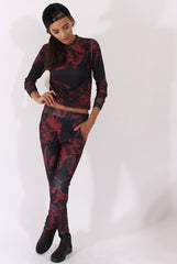 Red Floral Print Tracksuit - Aries-Tracksuits