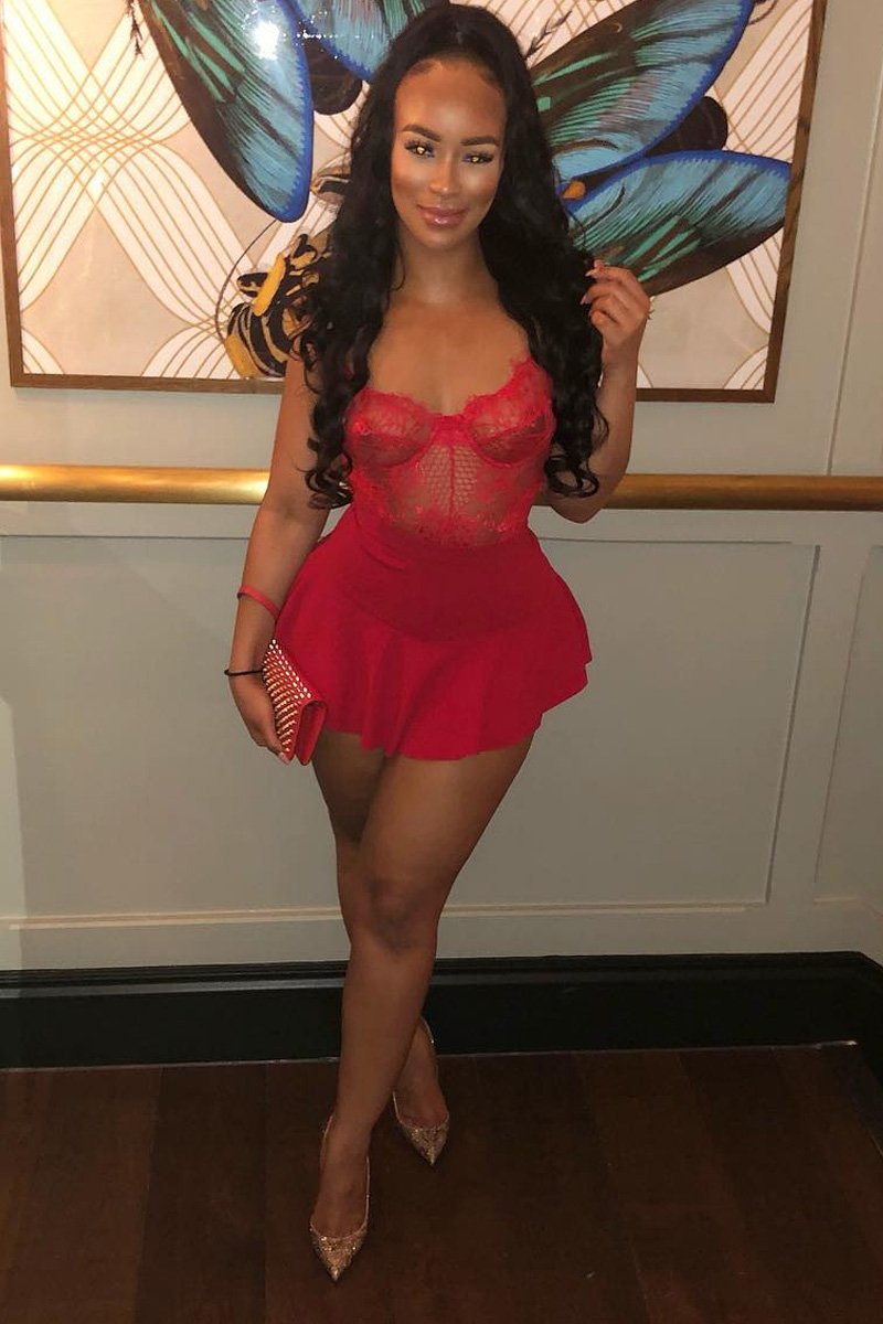 Red Frill High Waisted Shorts - Claudelle-Shorts