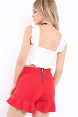 Red Frill Shorts - Abi-Shorts