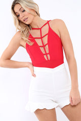 Red Front Harness Bodysuit - Neema-Bodysuits