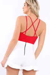 Red Front Harness Bodysuit - Neema-Bodysuits