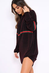 Red Glitter Stripe Jumper Dress - Finley-Dresses