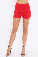 Red High Waisted Shorts - Alicina-Shorts