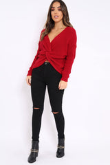 Red Knot Back Knit Jumper - Kerri-Jumper