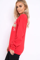 Red L'amour Paris Slogan Sweatshirt - Lucy-Sweatshirts