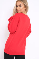 Red L'amour Paris Slogan Sweatshirt - Lucy-Sweatshirts