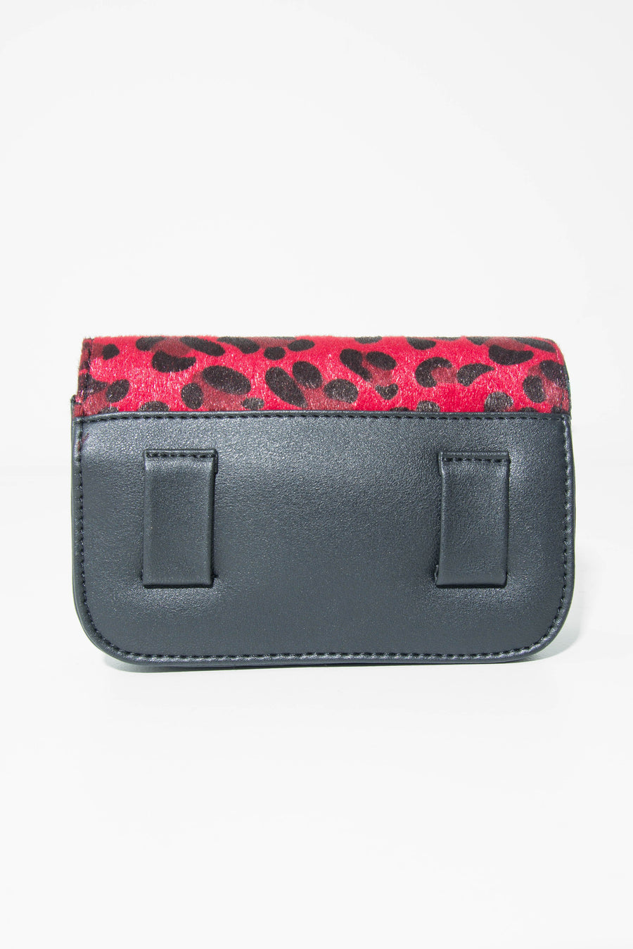 Red Leopard Faux Pony Hair Belt Bag - Melva-Bags
