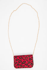Red Leopard Faux Pony Hair Belt Bag - Melva-Bags