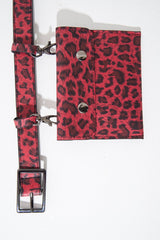 Red Leopard PU Envelope Bum Bag - Gabriana-Bags
