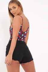 Red Leopard print Bodysuit -Georgene-Bodysuits