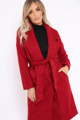 Red Long Duster Coat - Nina-Coats