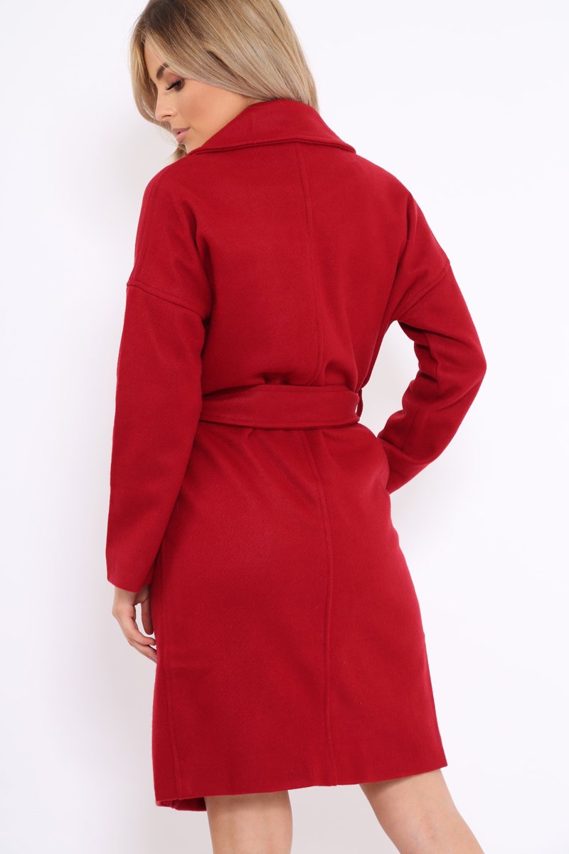 Red Long Duster Coat - Nina-Coats