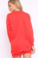 Red Loved Sequin Diamond Jumper Dress - Mary-Dresses