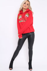 Red Loyalty Tiger Slogan Sweatshirt - Tiffanie-Hoodies
