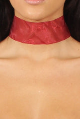 Red Organza Wide Choker - Tia-Chokers