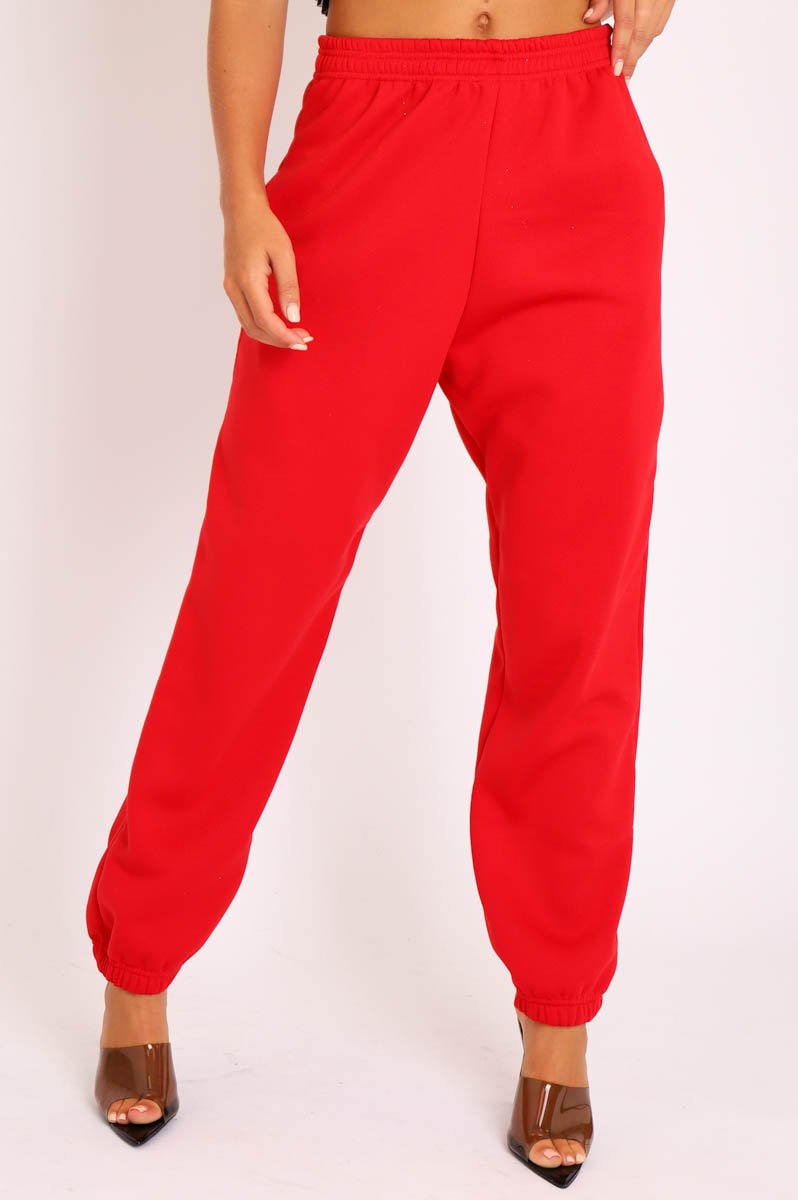 Red Oversized Joggers - Erica-Joggers