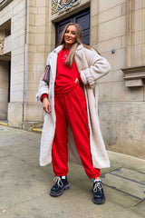 Red Oversized Joggers - Erica-Joggers