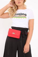 Red PU Buckle Bum Bag Belt - Luva-Bags