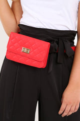 Red PU Buckle Bum Bag Belt - Luva-Bags