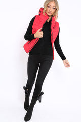 Red Padded Gilet - Ariella-Jackets
