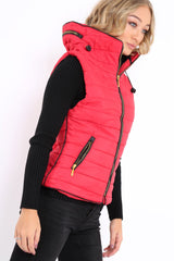 Red Padded Gilet - Ariella-Jackets