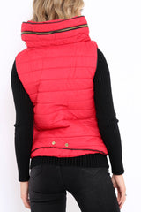 Red Padded Gilet - Ariella-Jackets