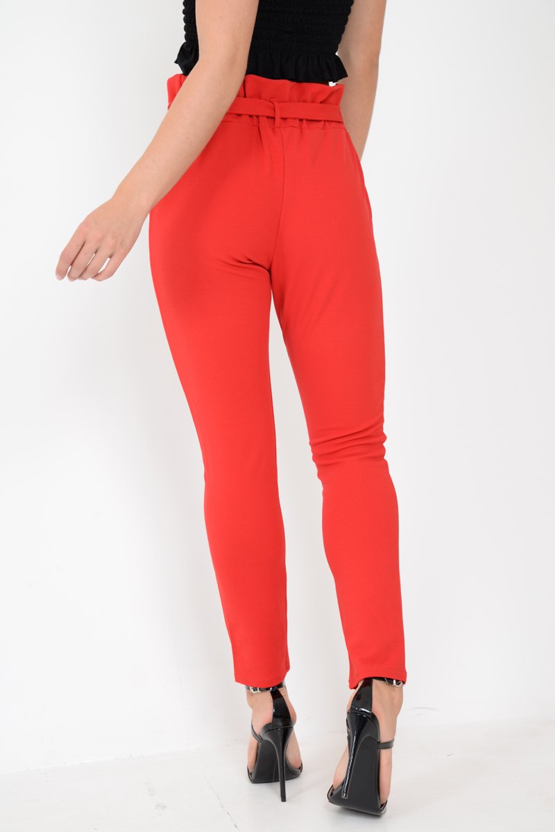 Buy Alexander McQueen High-rise Silk-satin Cigarette Trousers - Red At 30%  Off | Editorialist