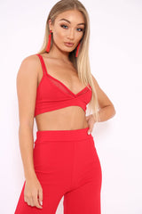 Red Plunge Front Double Layer Bralet - Moxie-Bralets