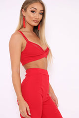 Red Plunge Front Double Layer Bralet - Moxie-Bralets