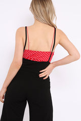 Red Polka Dot Bodysuit - Tari-Bodysuits