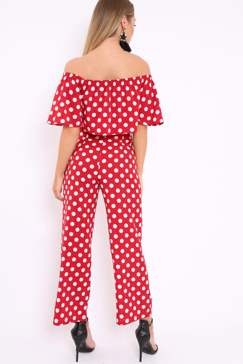 Red Polka Dot Co-Ord Set - Iselle-Co-ords