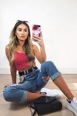 Red Polka Dot Crop Top - Synove-Crop Tops